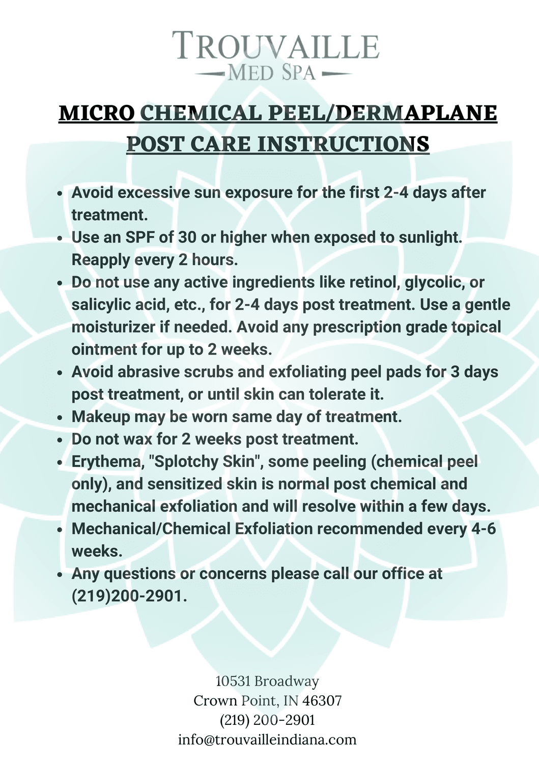 Post Care Instructions PDF